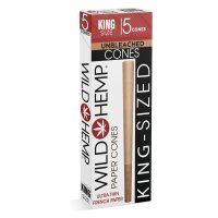 W I L D  H E M P  Unbleached  Hemp  Ultra Thin  Kingsize  Paper  Cones   Pack  Of 5   B